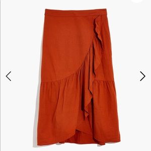 Madewell Linen-blend Wrap Skirt
